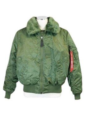 Alpha Industries B-15 Heritage Fit Flight Jacket Green XS NWOT